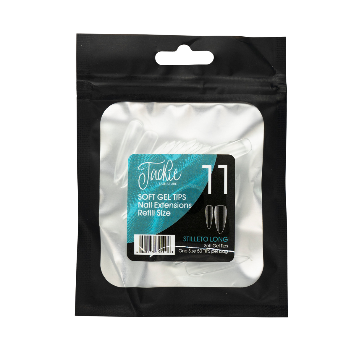 JACKIE SIGNATURE | SOFT GEL TIPS REFILL BAGS - STILLETO LONG (50pcs)
