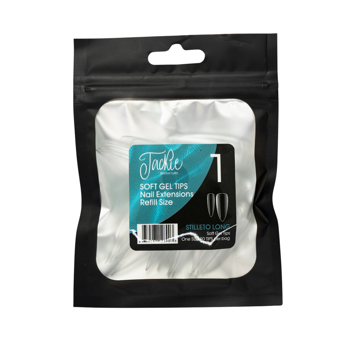 JACKIE SIGNATURE | SOFT GEL TIPS REFILL BAGS - STILLETO LONG (50pcs) #1