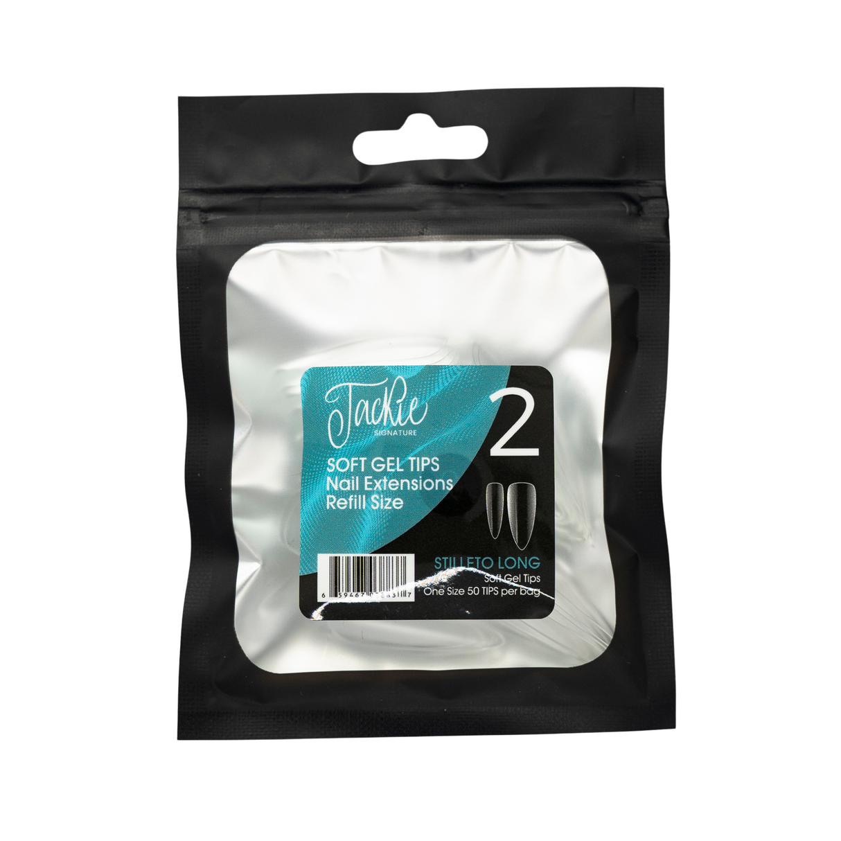 JACKIE SIGNATURE | SOFT GEL TIPS REFILL BAGS - STILLETO LONG (50pcs) #2
