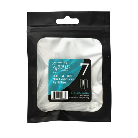 JACKIE SIGNATURE | SOFT GEL TIPS REFILL BAGS - STILLETO LONG (50pcs)