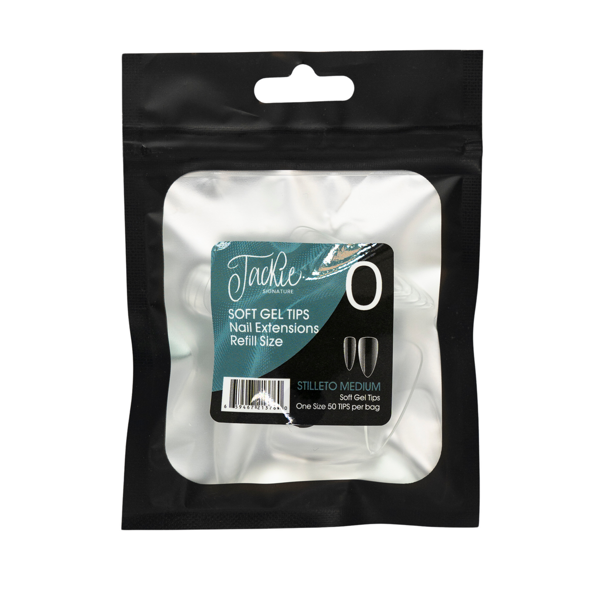 JACKIE SIGNATURE | SOFT GEL TIPS REFILL BAGS - STILLETO MEDIUM (50pcs)