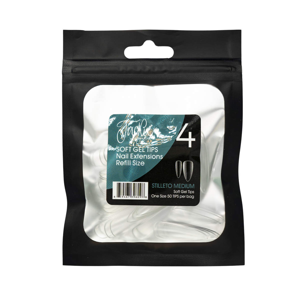 JACKIE SIGNATURE | SOFT GEL TIPS REFILL BAGS - STILLETO MEDIUM (50pcs) #4