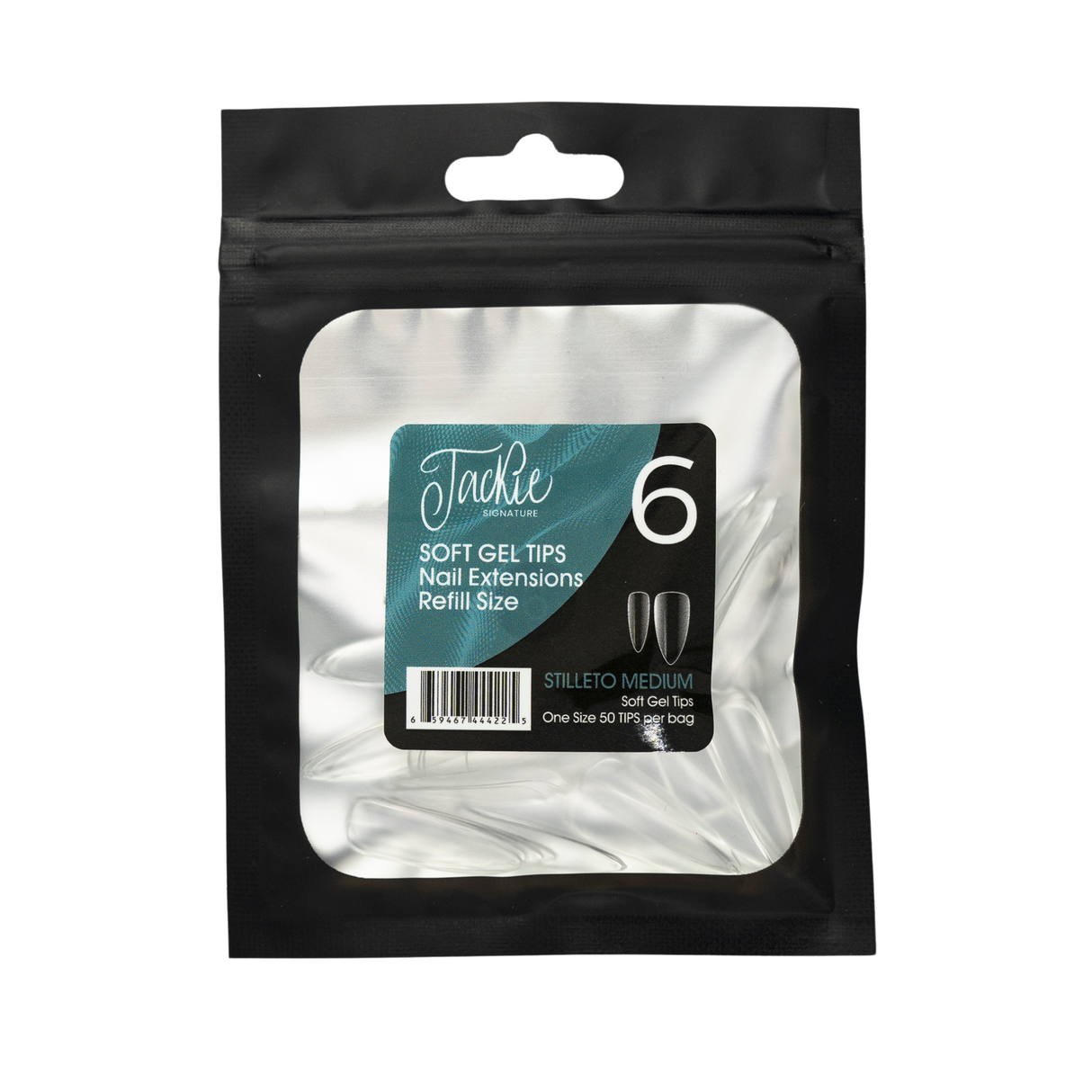 JACKIE SIGNATURE | SOFT GEL TIPS REFILL BAGS - STILLETO MEDIUM (50pcs) #6