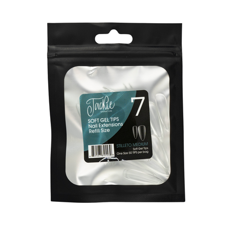 JACKIE SIGNATURE | SOFT GEL TIPS REFILL BAGS - STILLETO MEDIUM (50pcs)