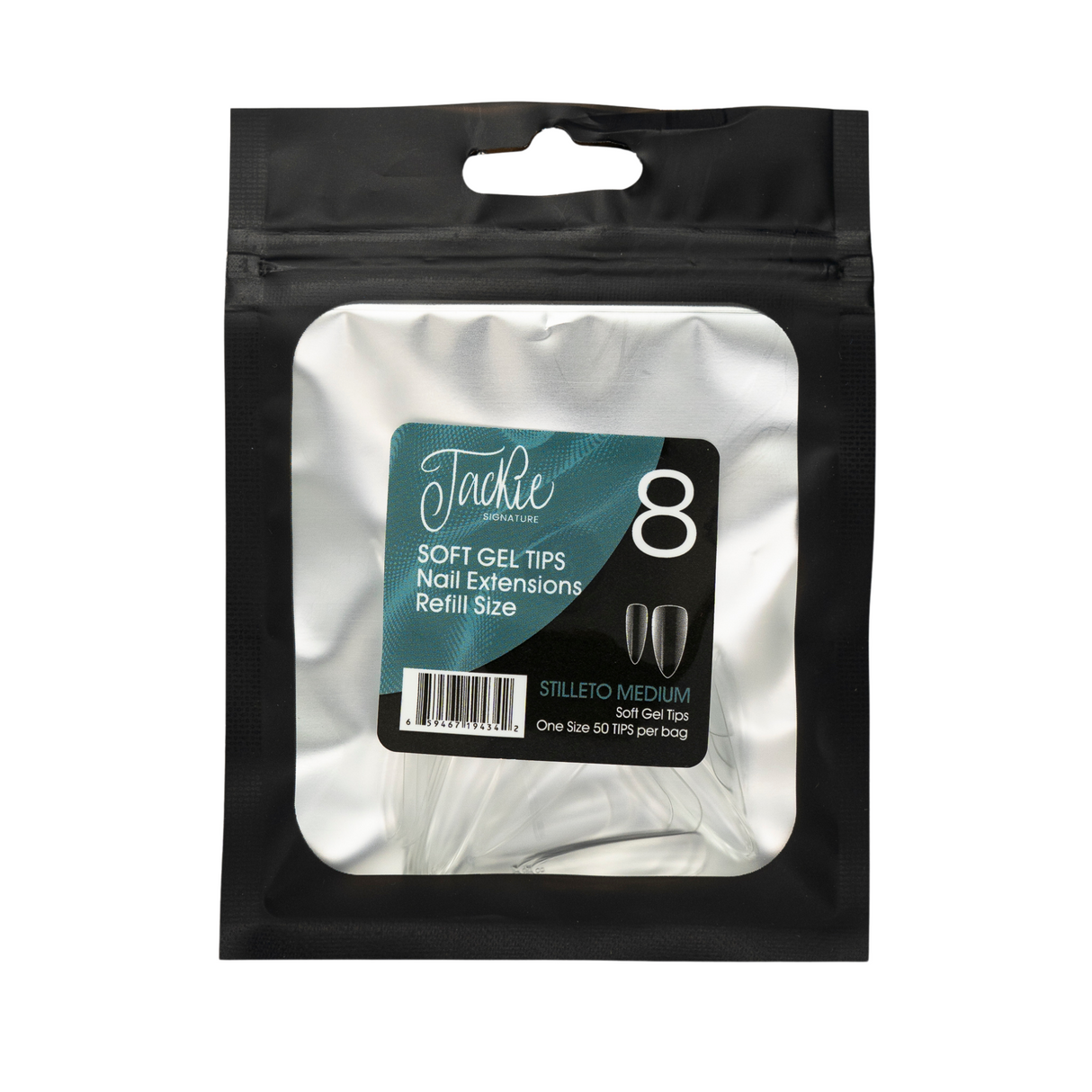 JACKIE SIGNATURE | SOFT GEL TIPS REFILL BAGS - STILLETO MEDIUM (50pcs) #8