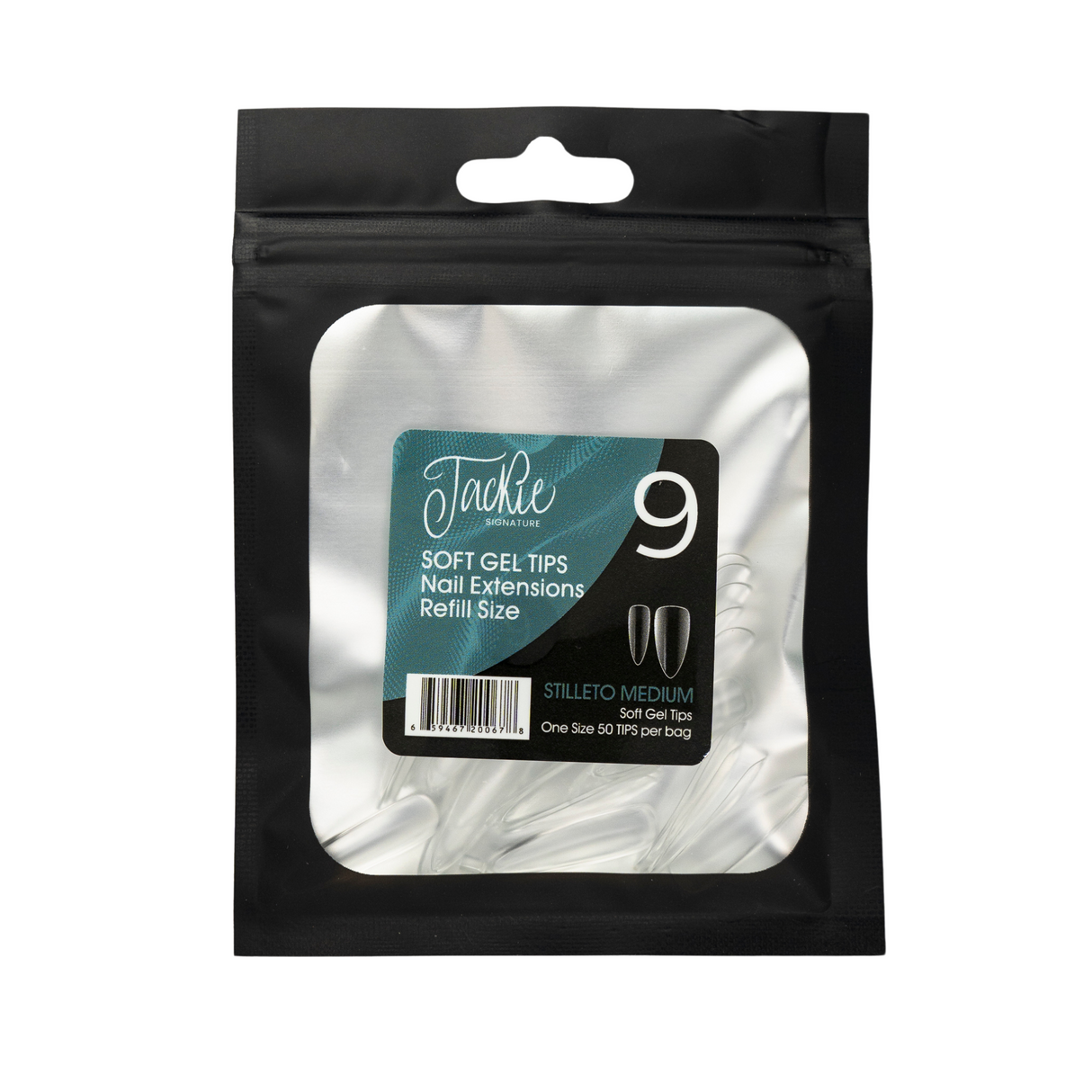 JACKIE SIGNATURE | SOFT GEL TIPS REFILL BAGS - STILLETO MEDIUM (50pcs) #9