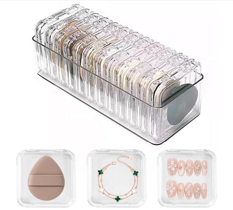 Storage Box Plastic with 12 Pcs Clear  Cases