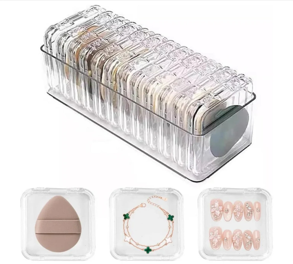 STORAGE BOX PLASTIC WITH 12 PCS CLEAR CASES