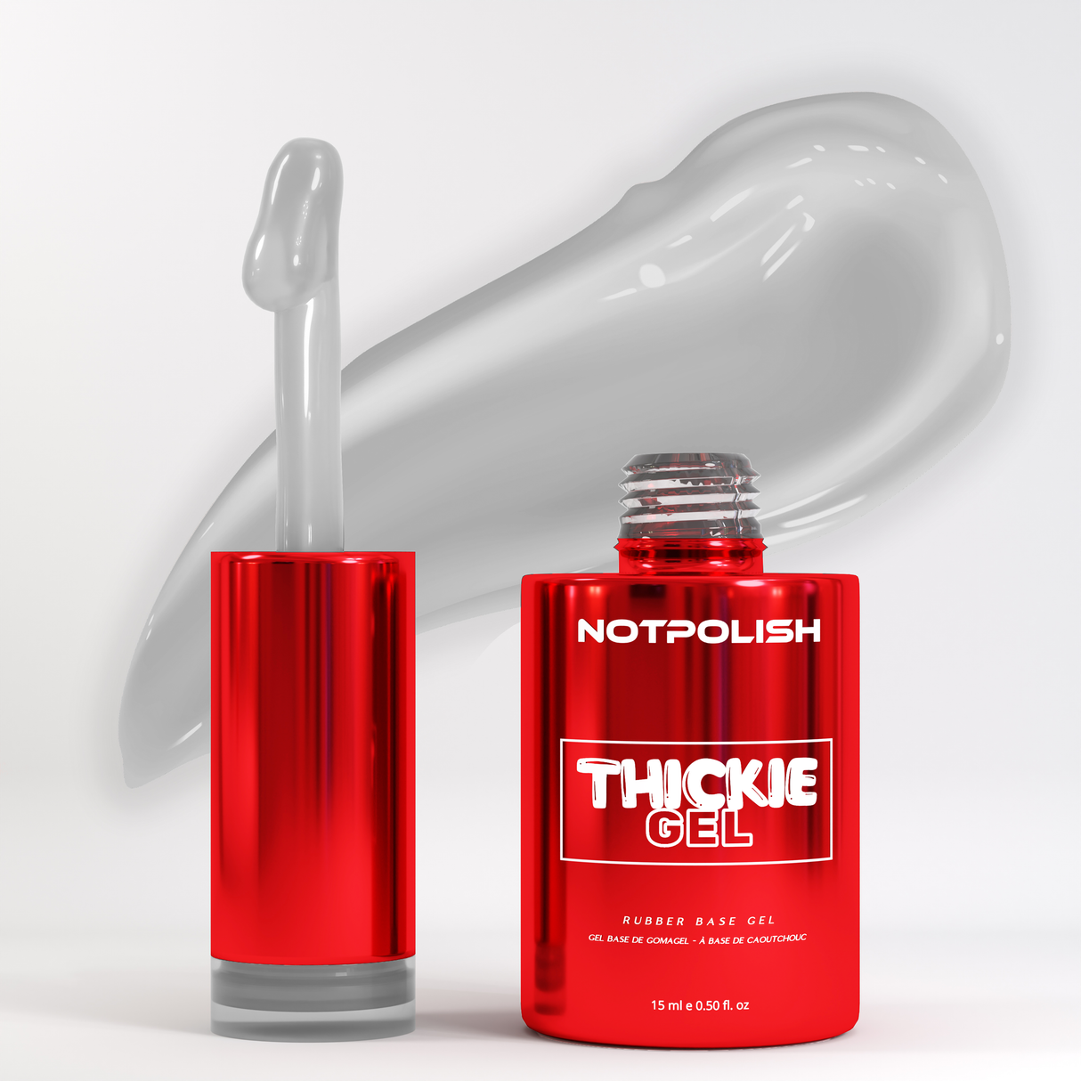 NOT POLISH - THICKIE GEL RUBBER BASE - TG01 GLASSY - 0.5 OZ