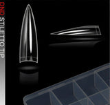 DND | SMALL - CLEAR STILETTO TIPS BOX (550 PCS)