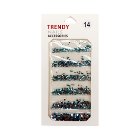 Trendy Rhinestone Mix Bag # 14 Teal - 6 Size