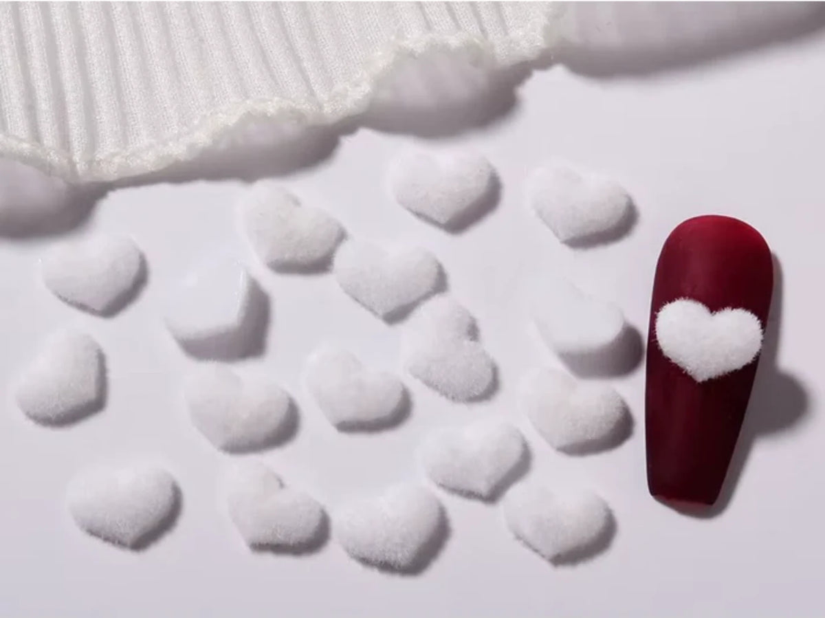 VALENTINE NAIL CHARM | HEART VELVET - Bag of 50pcs