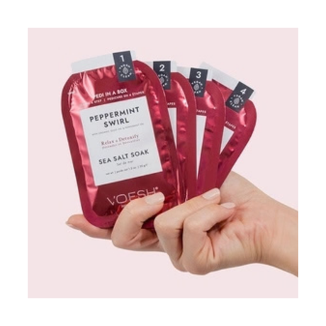 VOESH | PEDI IN A BOX | DELUXE - PEPPERMINT SWIRL