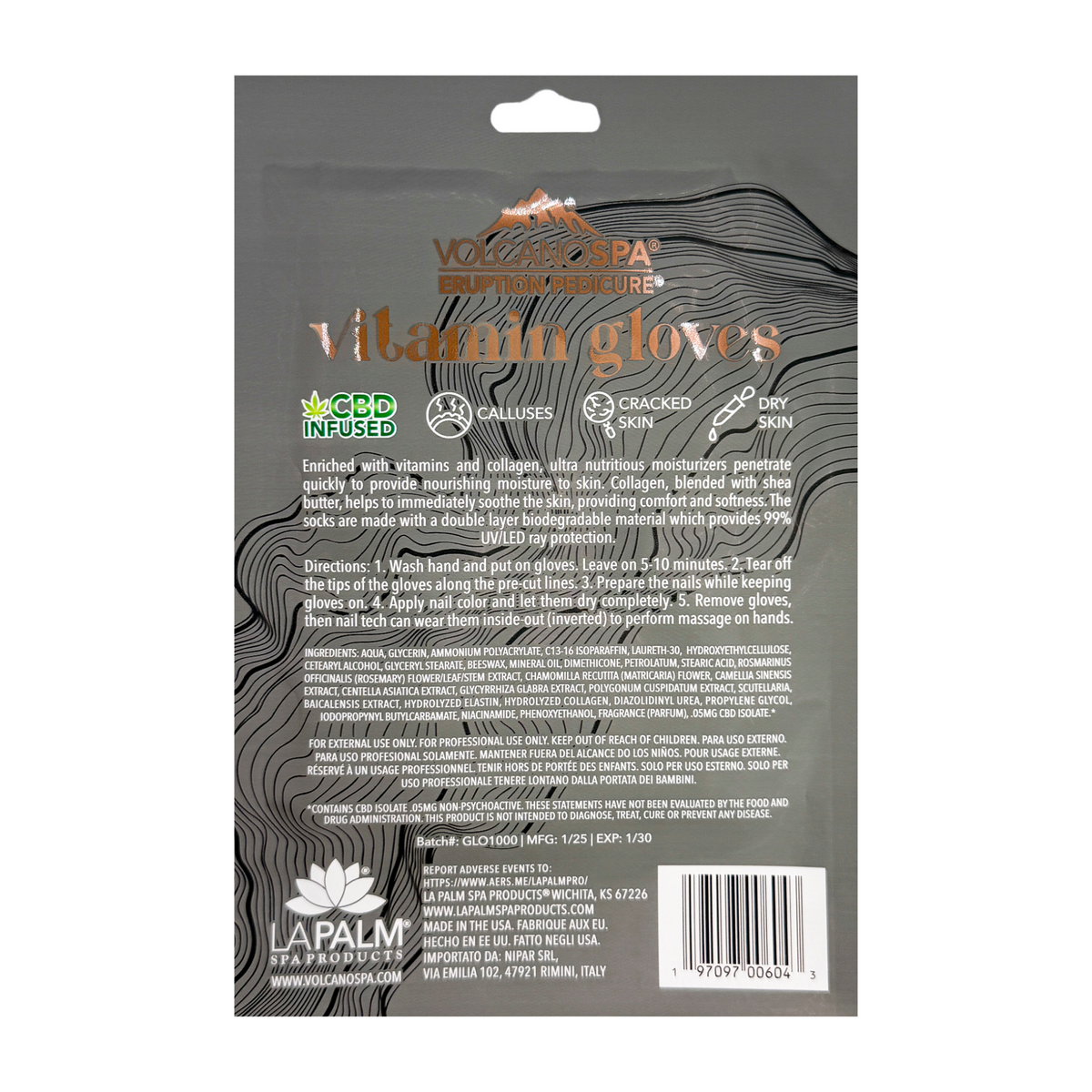 VITAMIN GLOVES | VOLCANOSPA | CBD INFUSED Case of 100