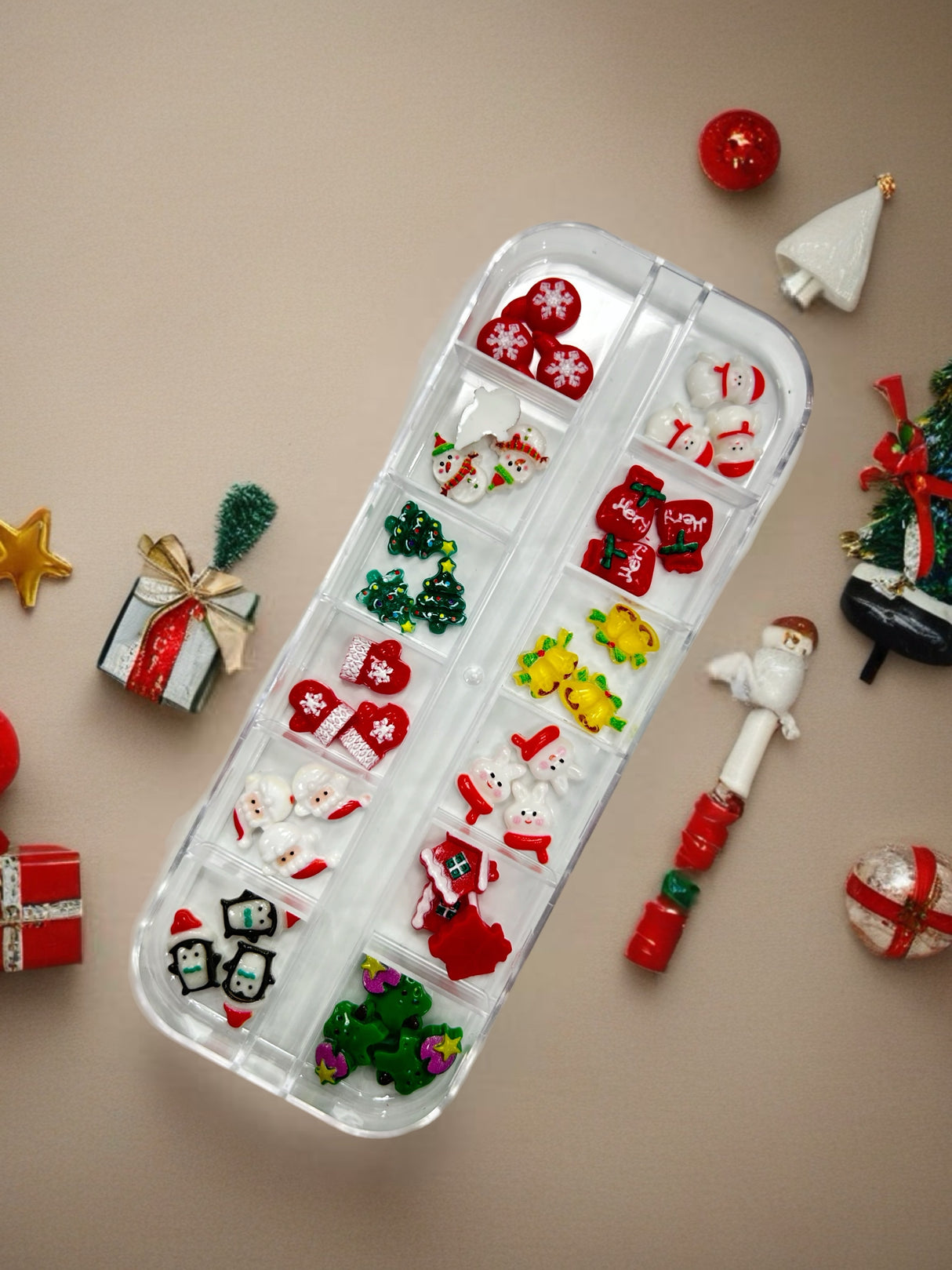 XMAS NAIL CHARM | RESIN ORNAMENTS - 12 STYLES