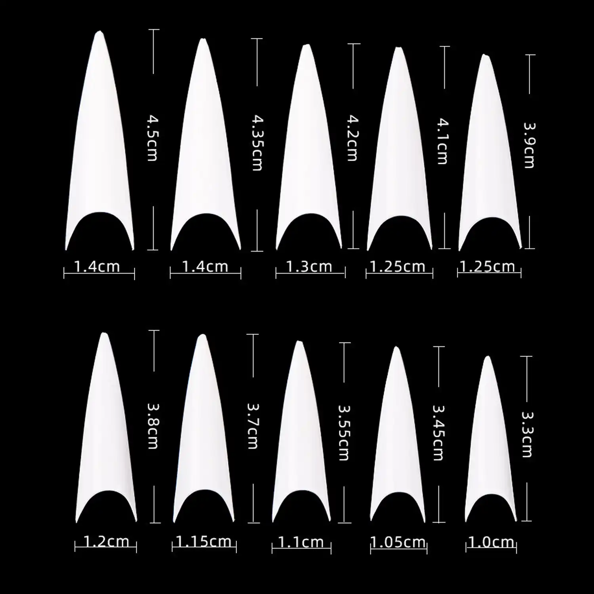 CRE8TION | NATURAL STILETTO NAIL TIP 02 (600PCS/BOX)