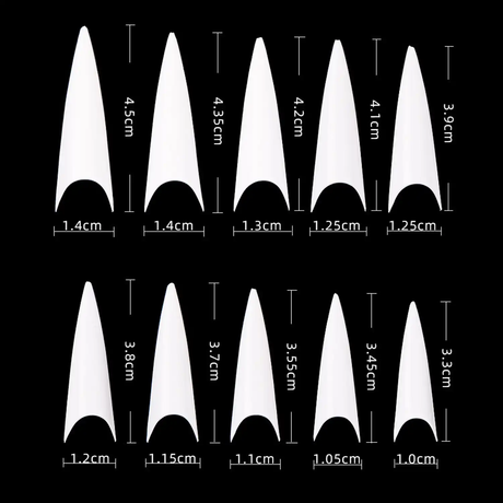 CRE8TION | NATURAL STILETTO NAIL TIP 02 (600PCS/BOX)