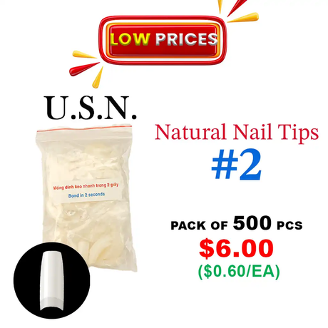 USN | NATURAL NAIL TIP  | BAG OF 500 PCS