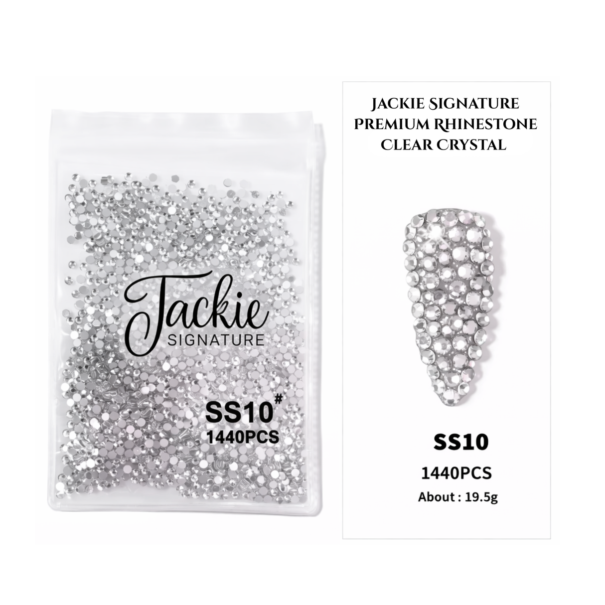 JACKIE SIGNATURE | PREMIUM RHINESTONE | CLEAR CRYSTAL | 1,440 PCS | SS3-SS12