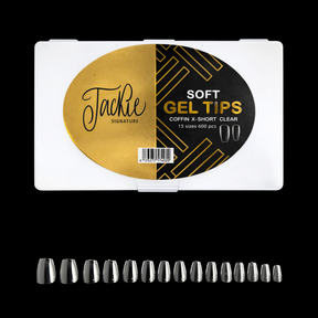 Jackie Signature - Soft Gel Tips Clear - Natural - Coffin XS