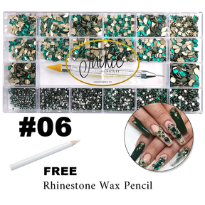 Rhinestone - #6 Green - Box of 20 shapes