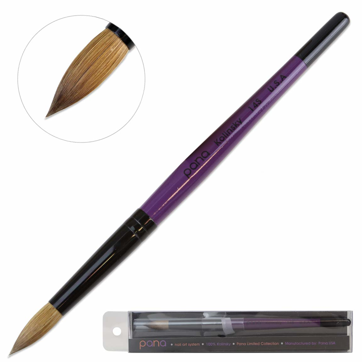 PANA KOLINSKY | PURPLE WOOD ACRYLIC NAIL BRUSH - SIZE 14