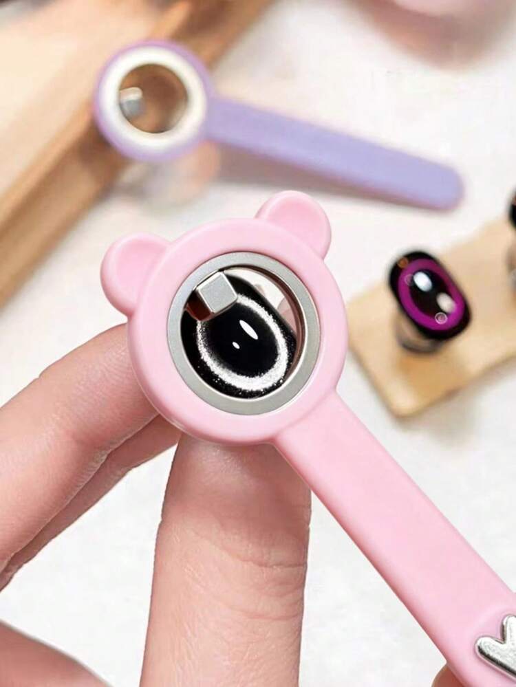 MAGNET CATEYE | CUTE BEAR Dual-End | Silicon Handle (MOON & HEART SHAPE)