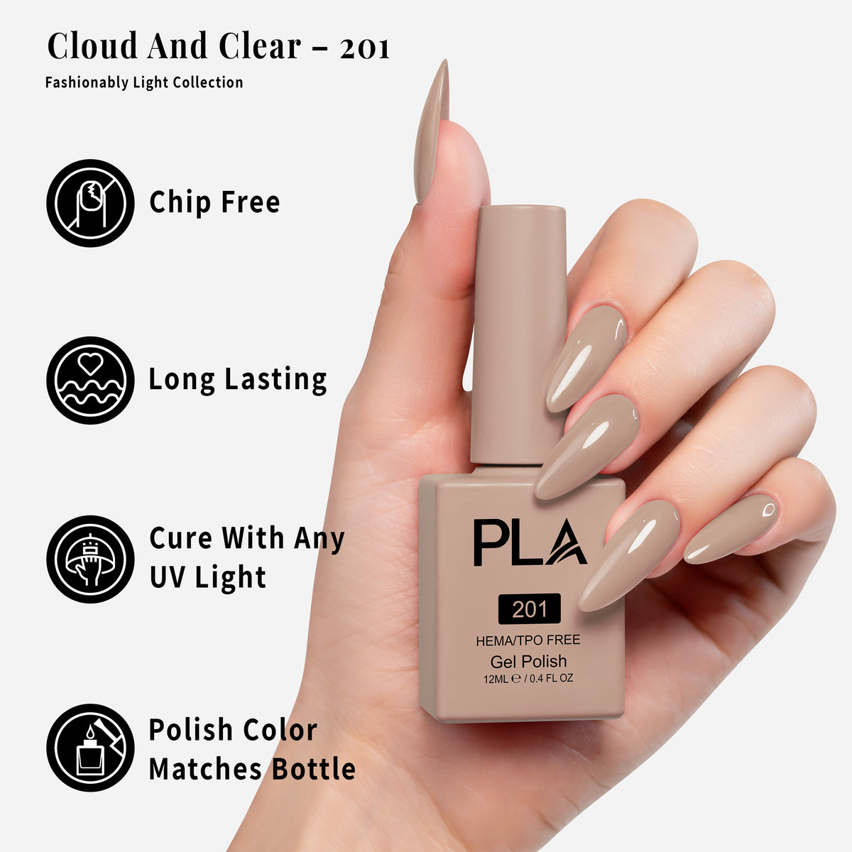 PLA | GEL POLISH | CLOUD AND CLEAR - 201