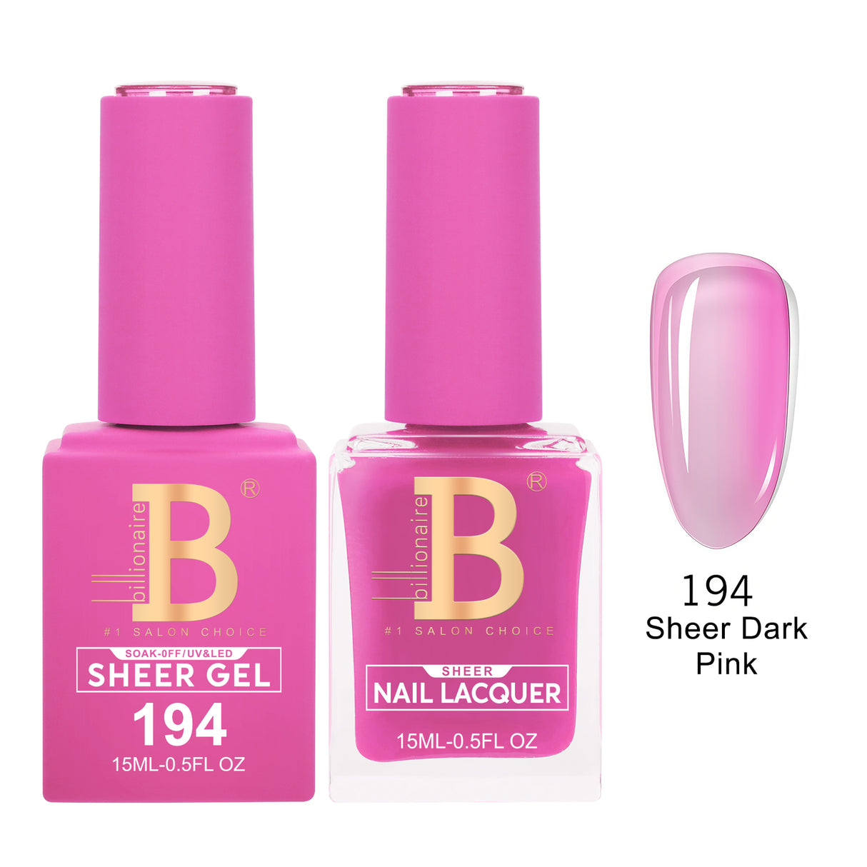BILLIONAIRE | GEL & LACQUER | IMPERIAL 194 - SHEER DARK PINK