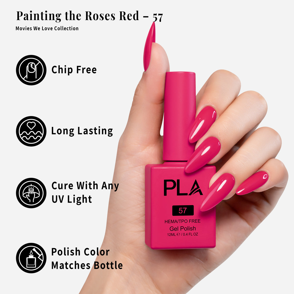 PLA | GEL POLISH | PAINTING THE ROSES RED - 57
