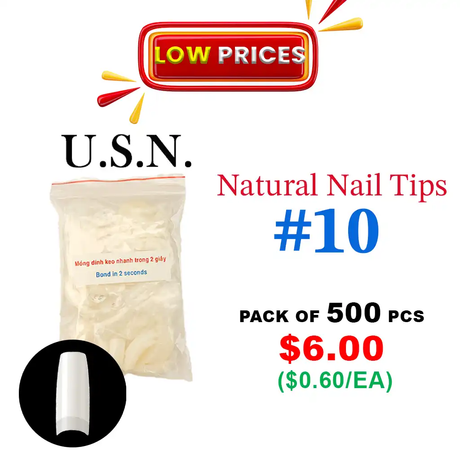 USN | NATURAL NAIL TIP  | BAG OF 500 PCS