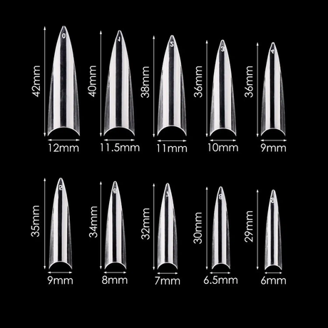 CRE8TION | CLEAR 02 STILETTO NAIL TIP (500PCS/BOX)