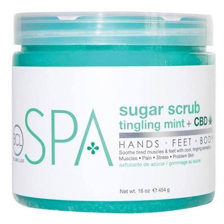 BCL SPA | SUGAR SCRUB | TINGLING MINT + CBD - 16 OZ