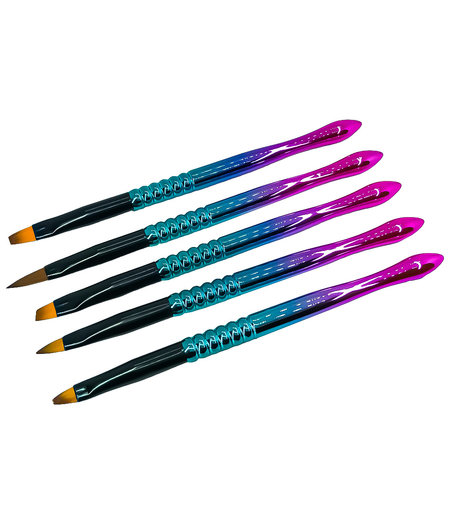 GEL NAIL ART BRUSH KIT - 5 PCS