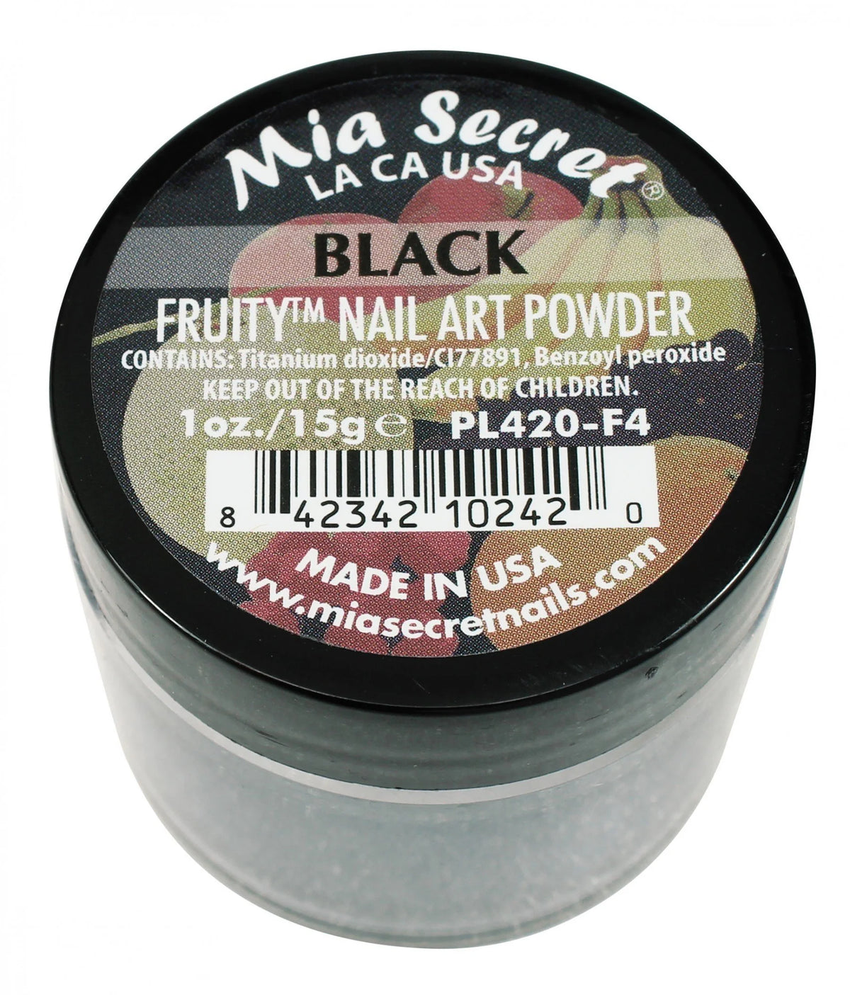 Mia Secret - Black Fruity Acrylic Powder (1 oz)
