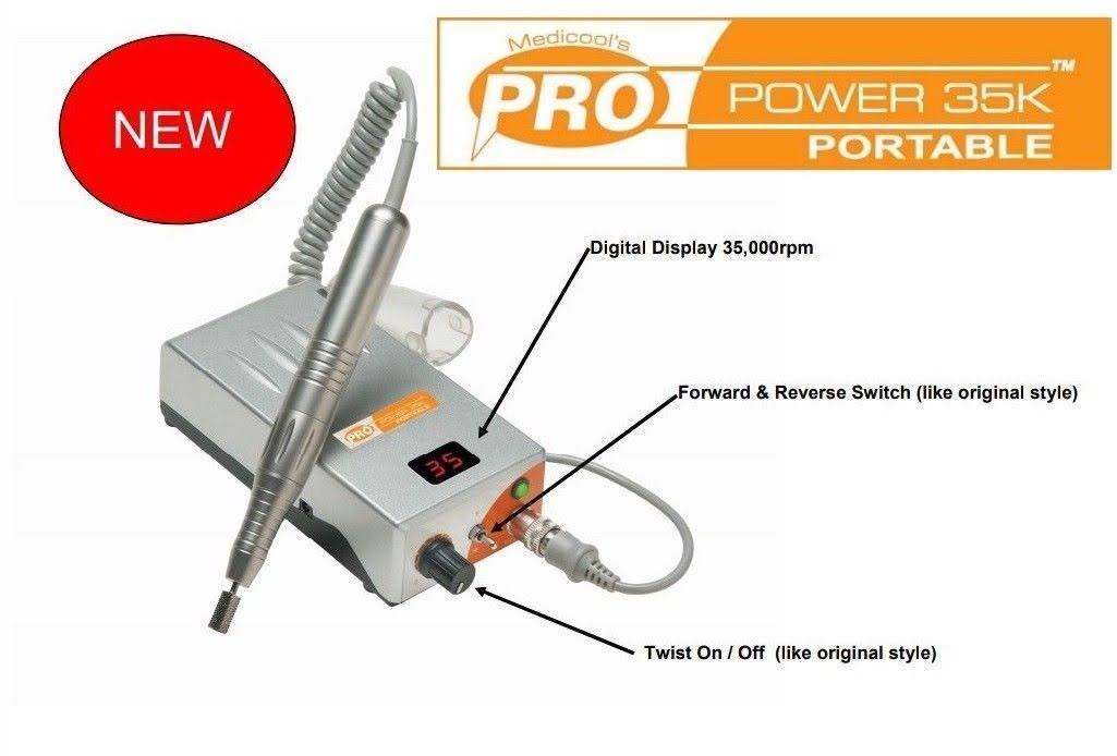 MEDICOOL PRO POWER 35K PROFESSIONAL RECHARGEABLE MANICURE FILE