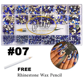 Rhinestone - #7 Blue - Box of 20 shapes