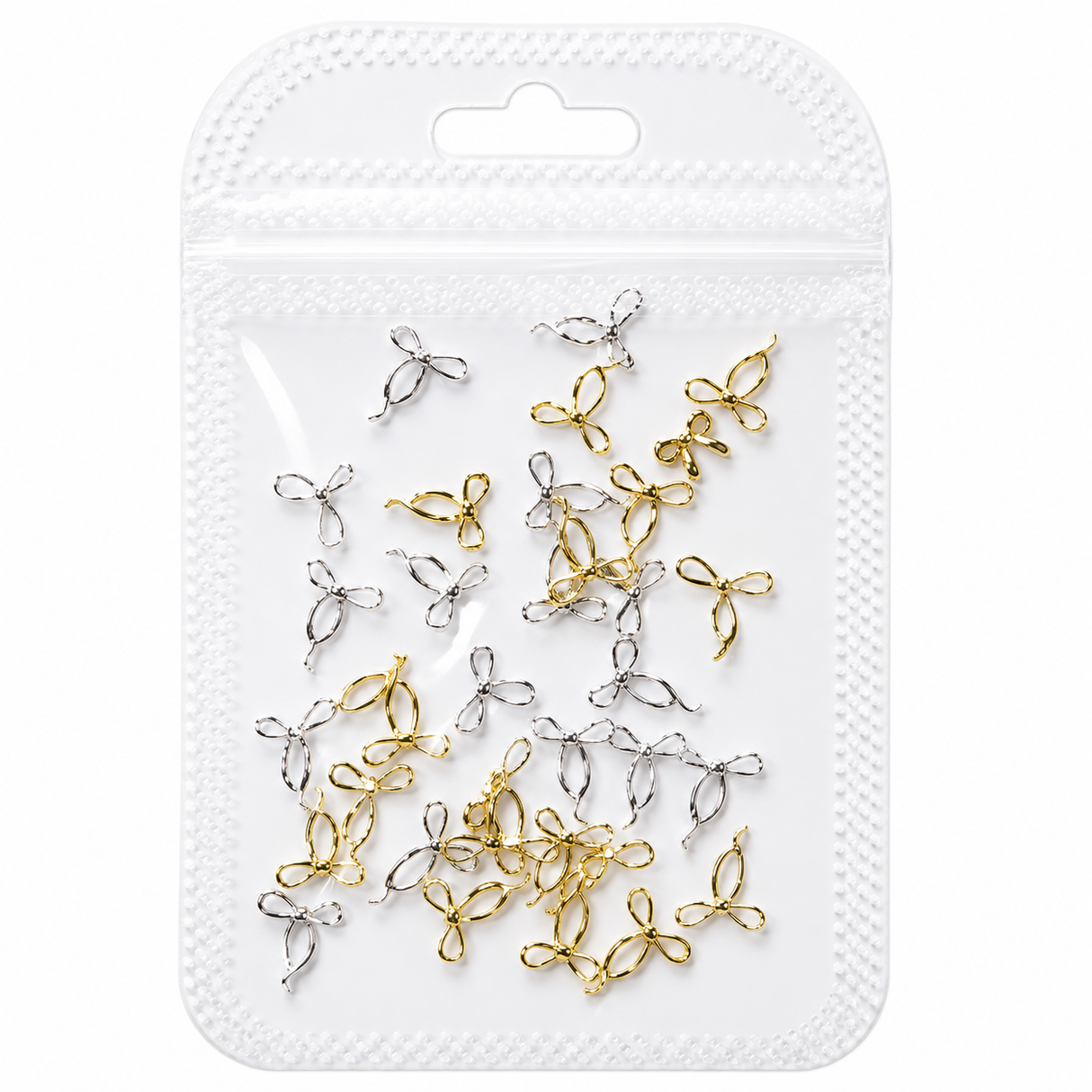 NAIL CHARM | METAL RIBBON BOW