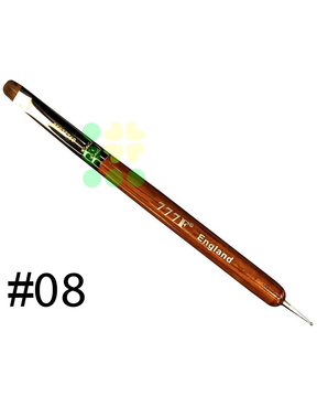 French Brush - 777 - Red Wood with Dotting Tool - Size 08
