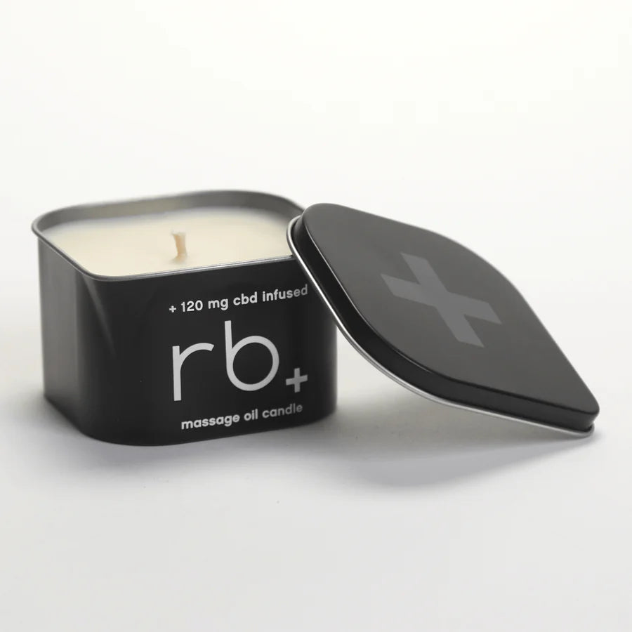 rb+ unscented massage candle + 120 mg cbd