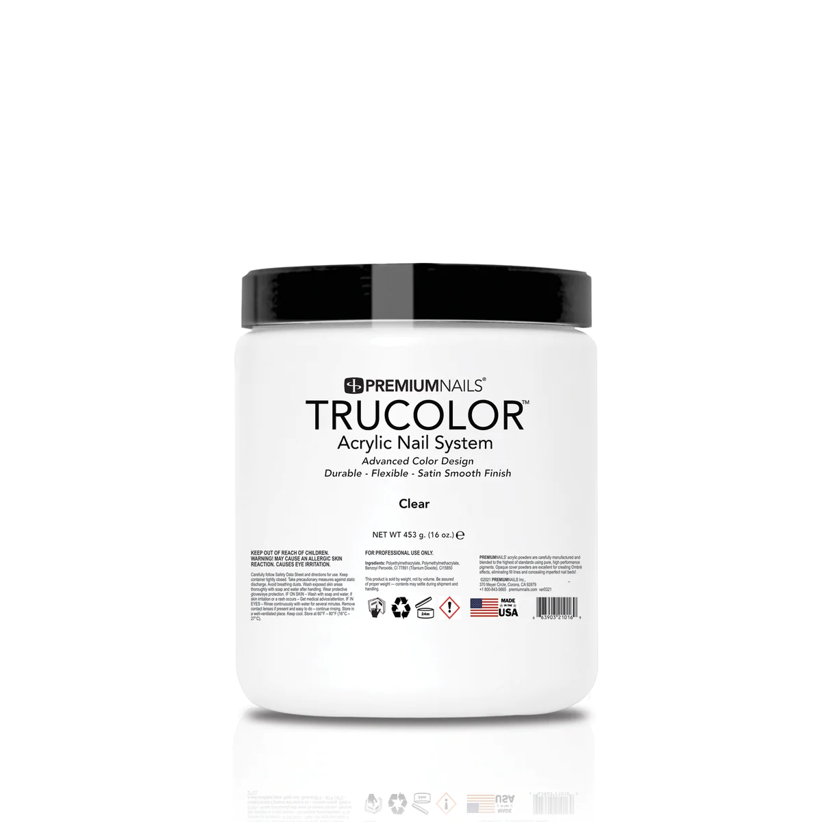 TRUCOLOR | ACRYLIC POWDER - CLEAR (16 OZ)